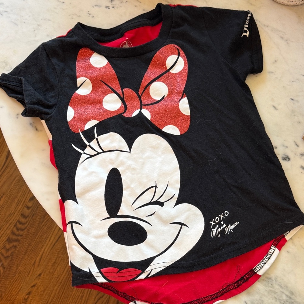 Disney Minnie Mouse Kids T-Shirt - Black and Red